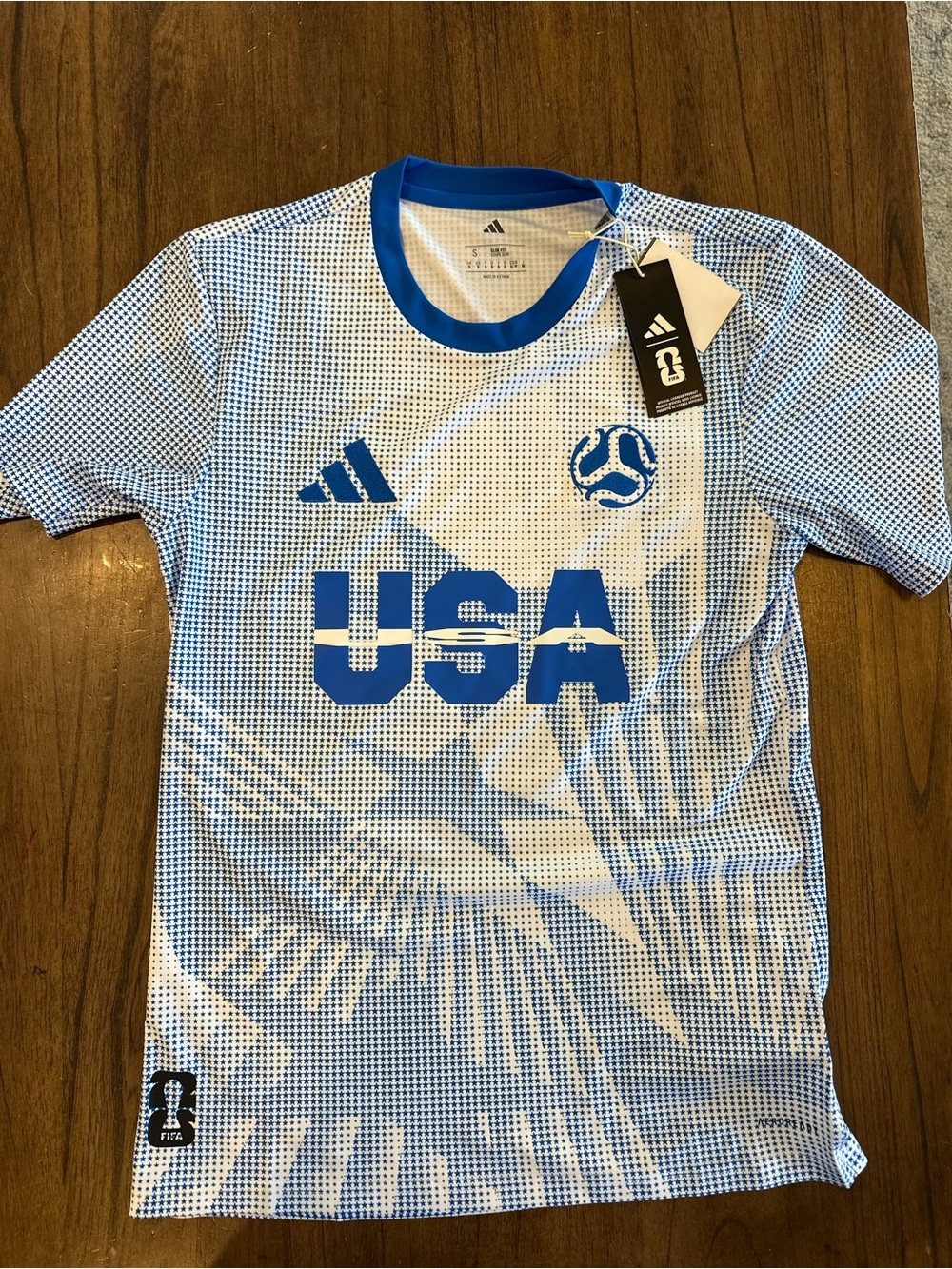 NEW adidas USA Soccer Jersey White Blue FIFA Men’s Small S 2026